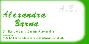 alexandra barna business card